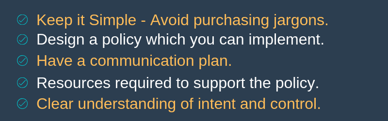 Considerations for purchasing policy