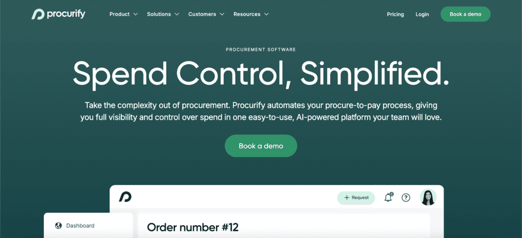 Procurify website homepage